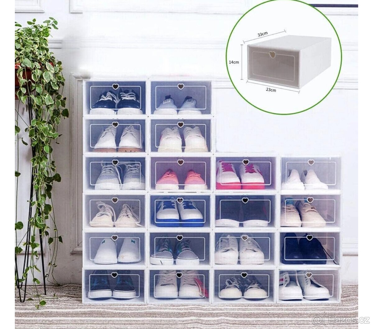 Organizér na boty s dvířkami 20-24ks - různé druhy - 2