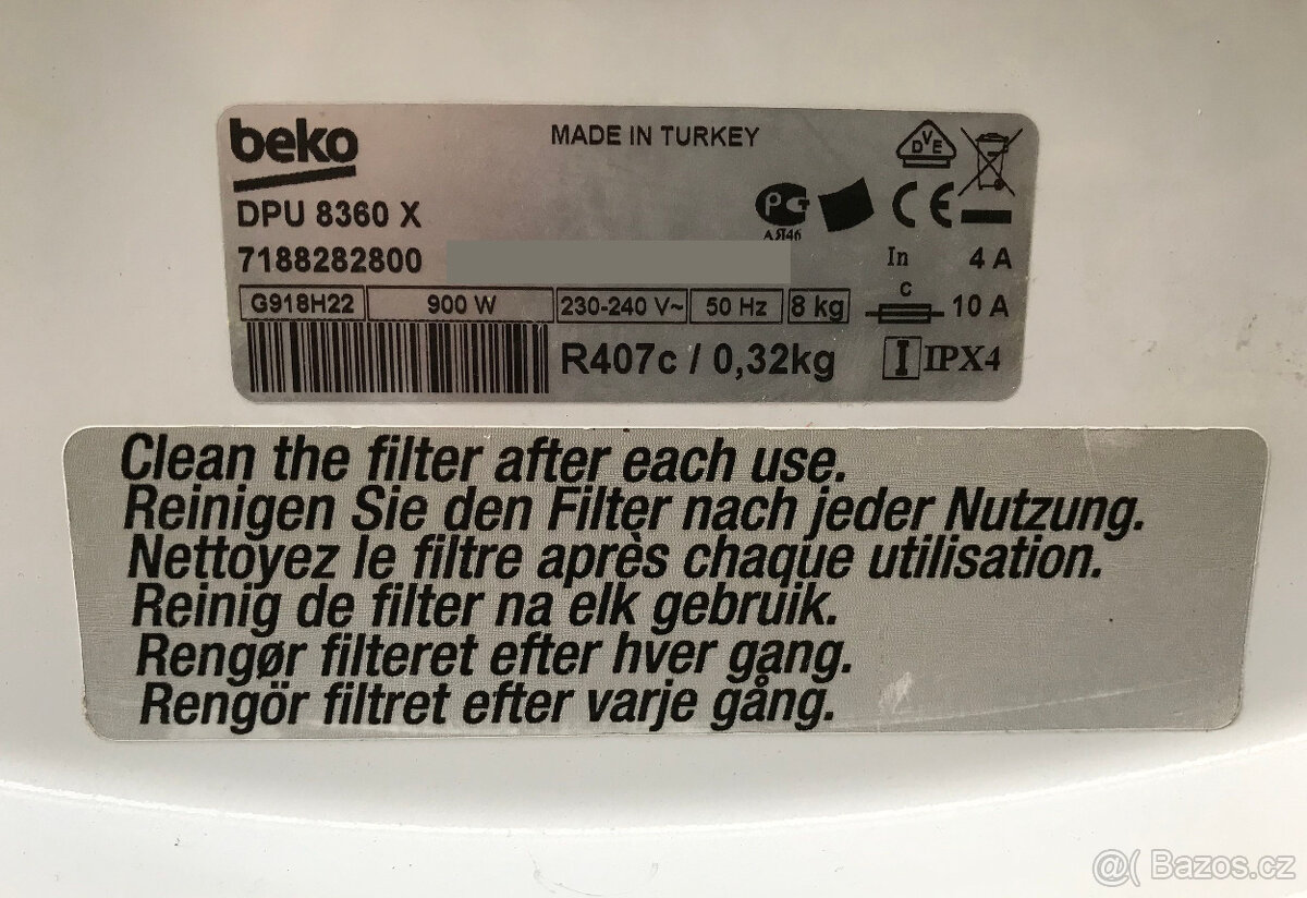 susicka beko dpu 8360x vadna dily - 2