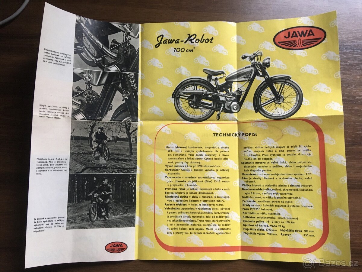 Dobový prospekt Jawa Robot 100ccm - 2