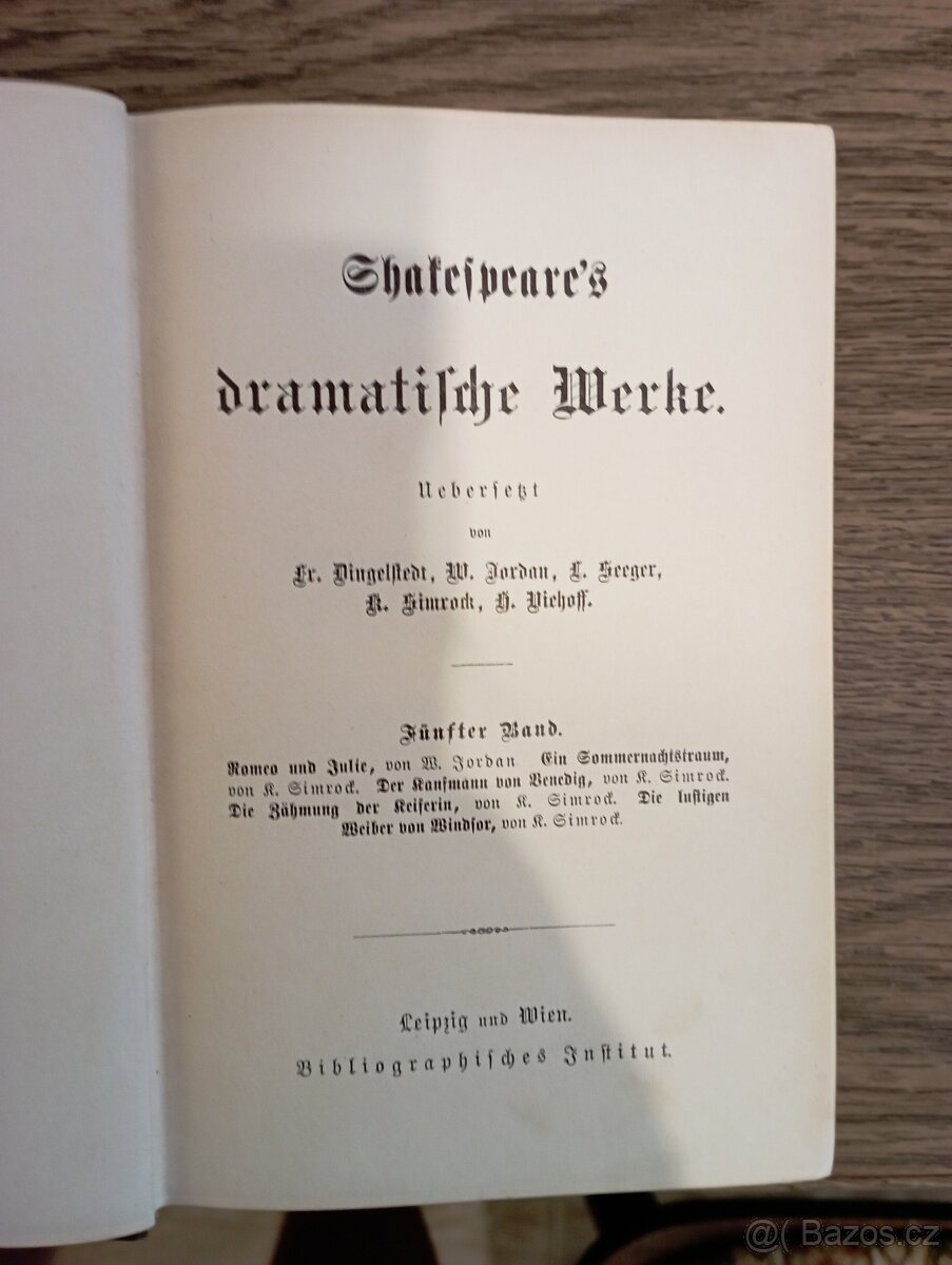 Shakespeare v nemčine - hodnota - 2