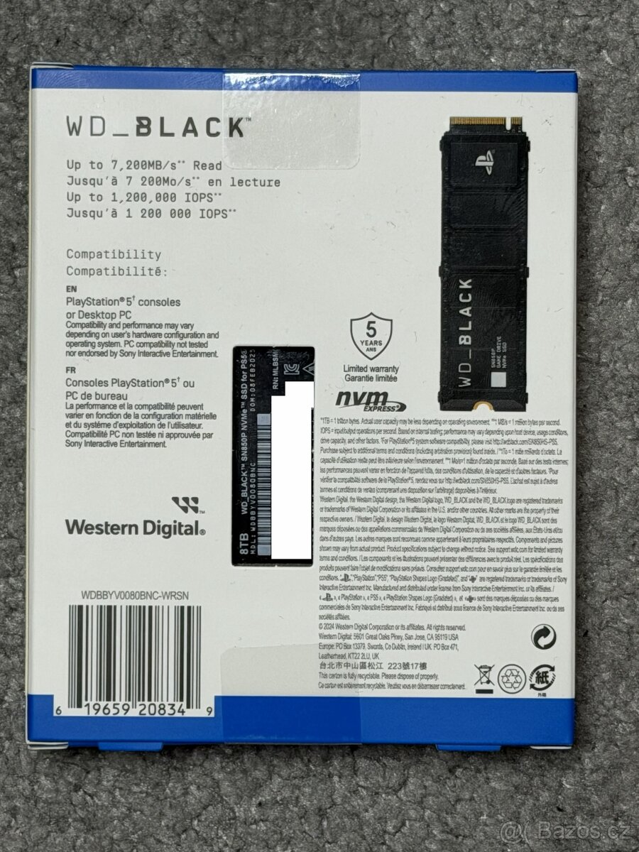 Nové M.2 NVMe SSD 8TB WD Black SN850P Playstation Heatsink - 2