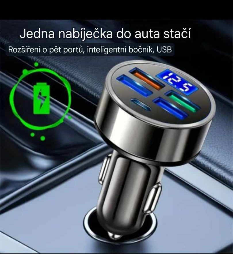 NOVÉ Nabíječka do auta + držák na mobil magnetický - 2