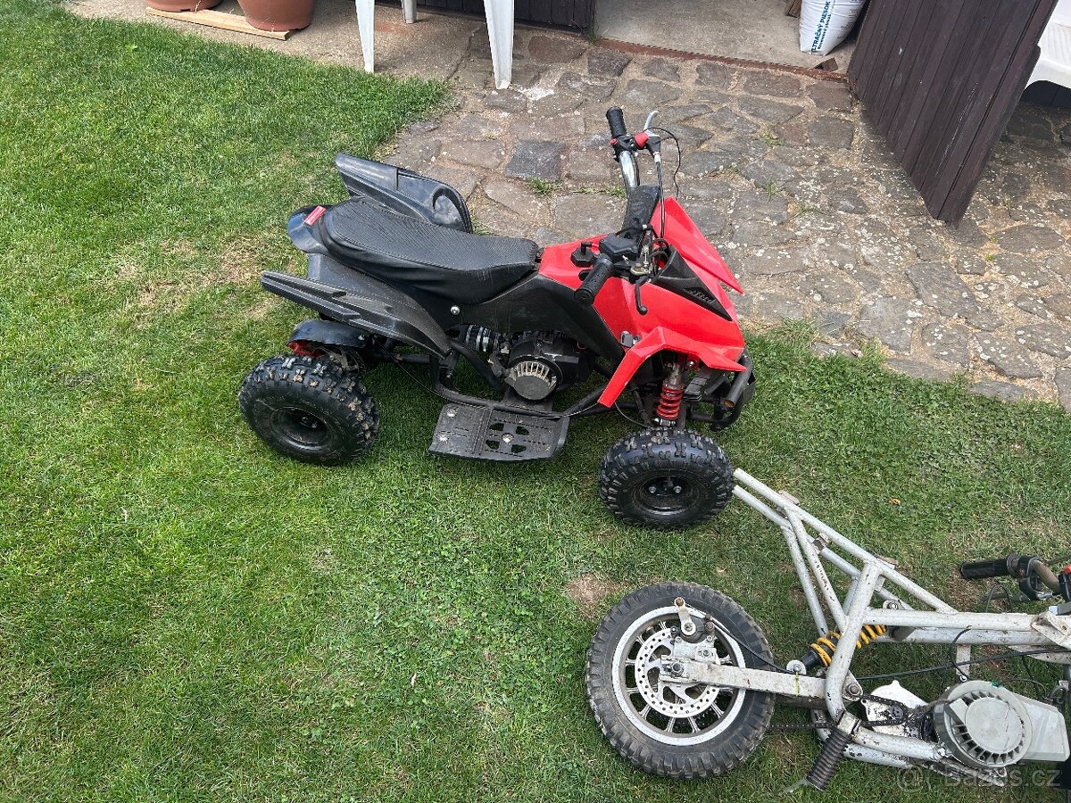 2x motorka 49ccm 1x čtyřkolka 49ccm
