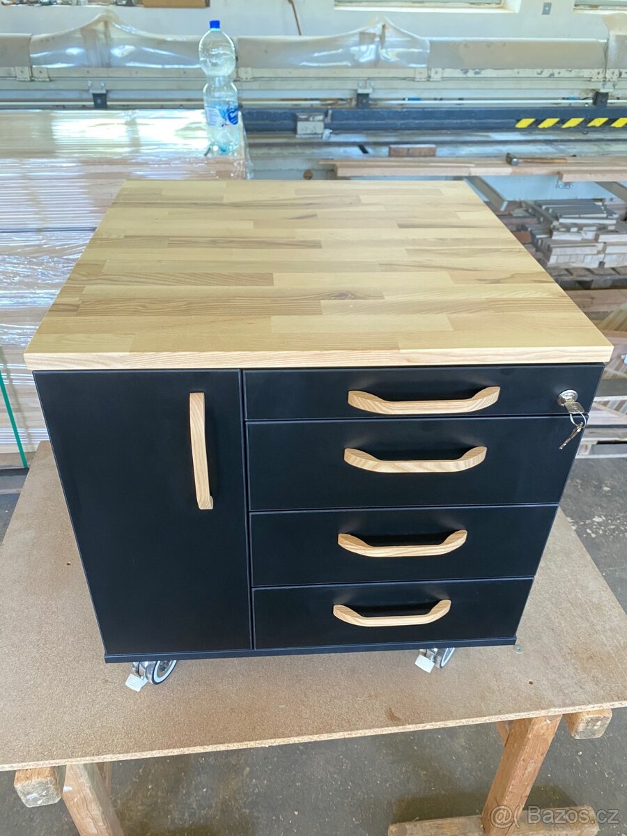 Kancelářský stůl + kontejner - ČERNÁ - 2