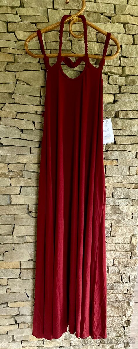 NOVÉ VÍNOVÉ MAXI ŠATY ZARA, VEL. M - 2