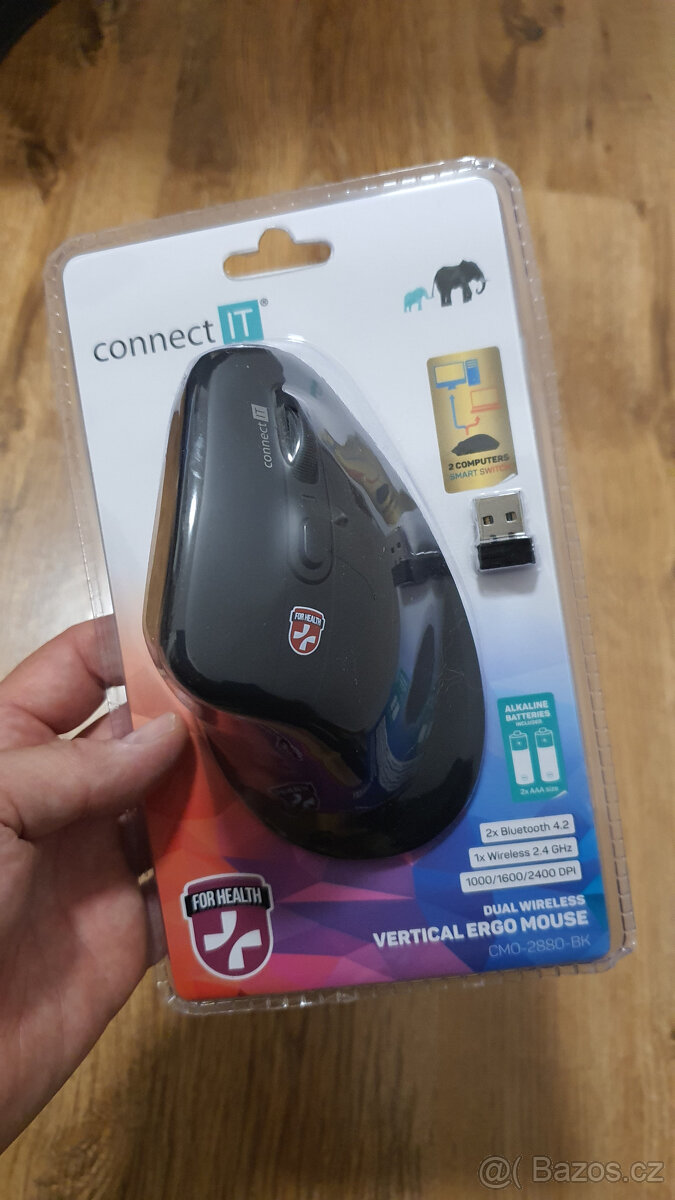 Myš Connect IT Verti TriMode vertikální (CMO-2880-BK) černá - 2