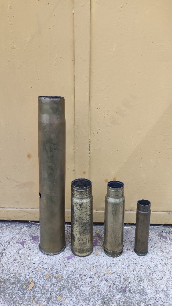 Staré mosazné vojenské patrony - Hilzny - různé velikosti - 2