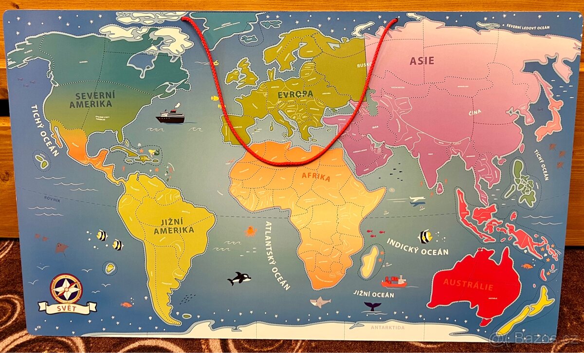 Puzzle magnetická tabule světa - 2