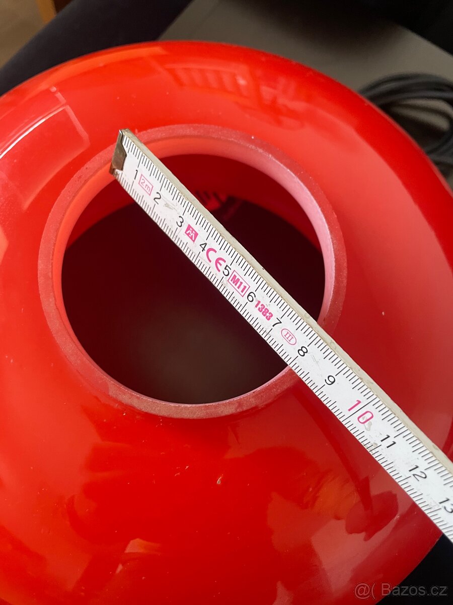 Sklo klobouk od lampy cerveny - 2