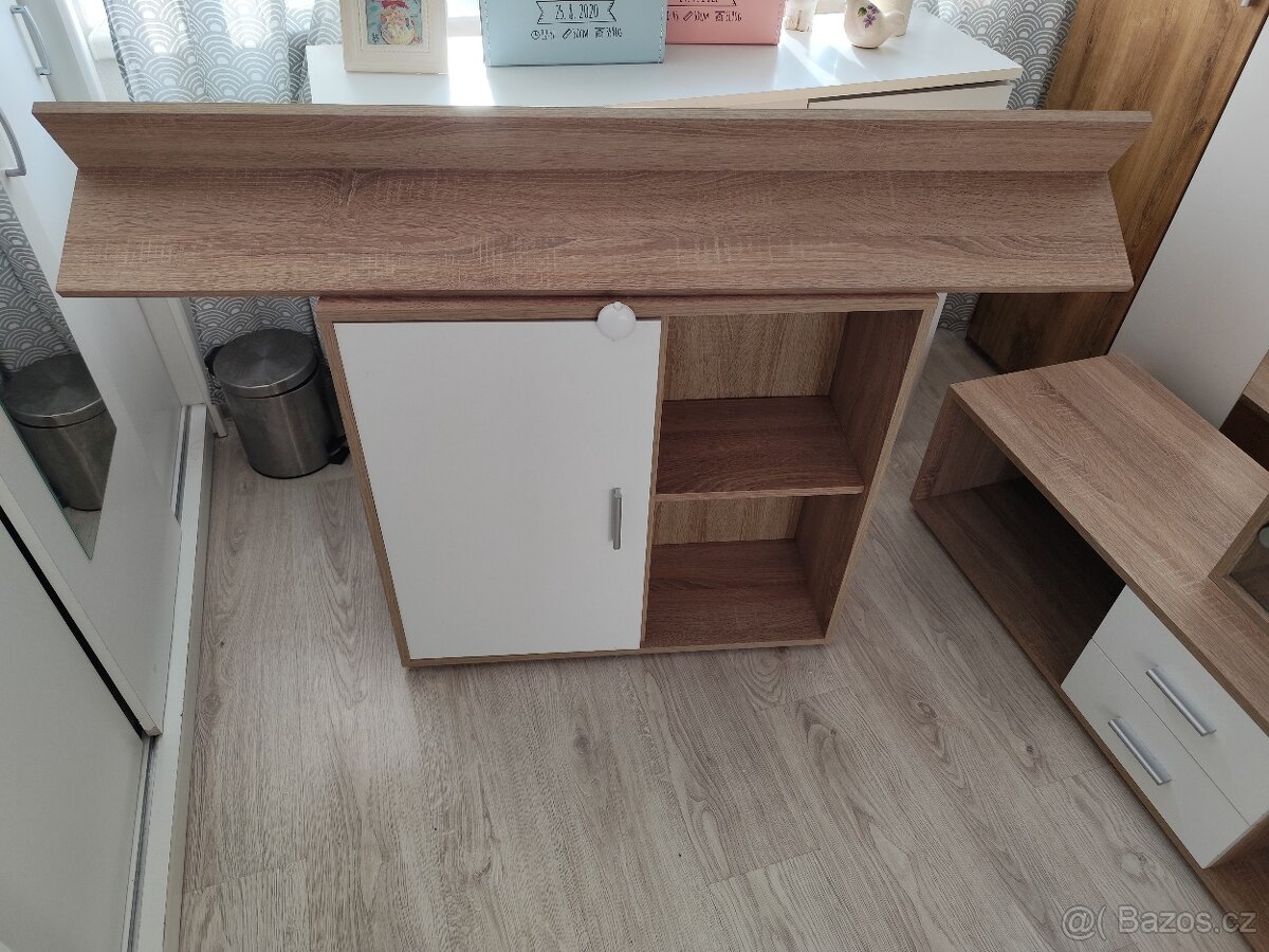 Obývací stěna dub Sonoma+bílá - 2