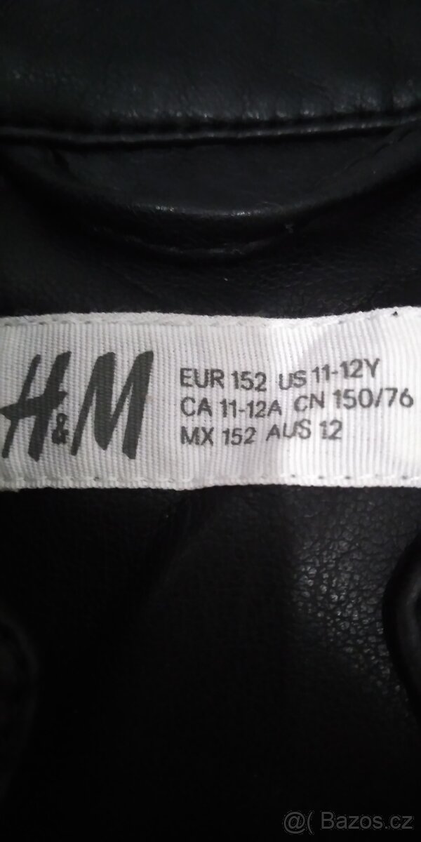 Černá bundička H&M vel. 152, 11/12 r. - 2