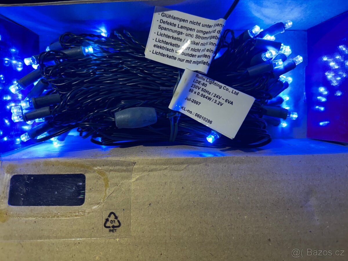 LED světýlka, světelný řetěz modrý, 80 LED - 2