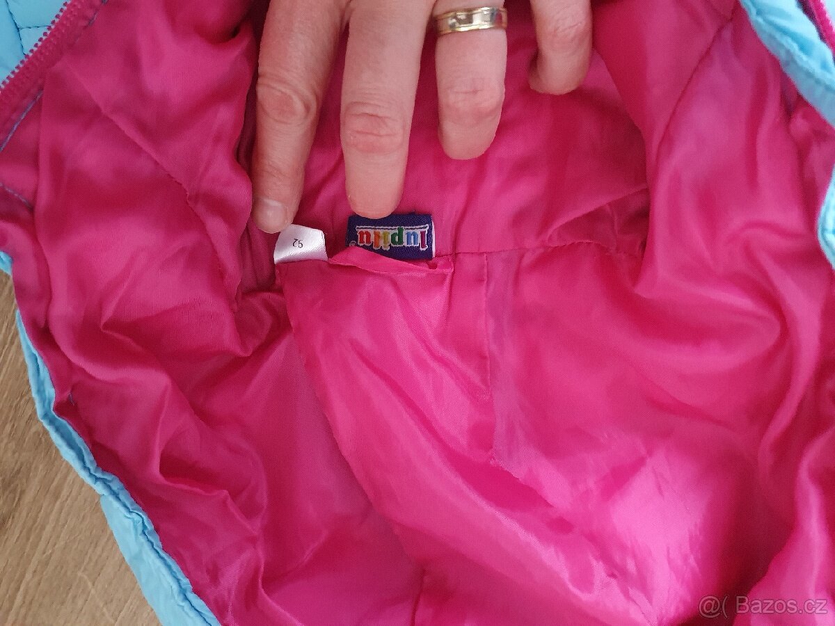 Zimní/podzimní bunda modro - růžová vel 92 - 2