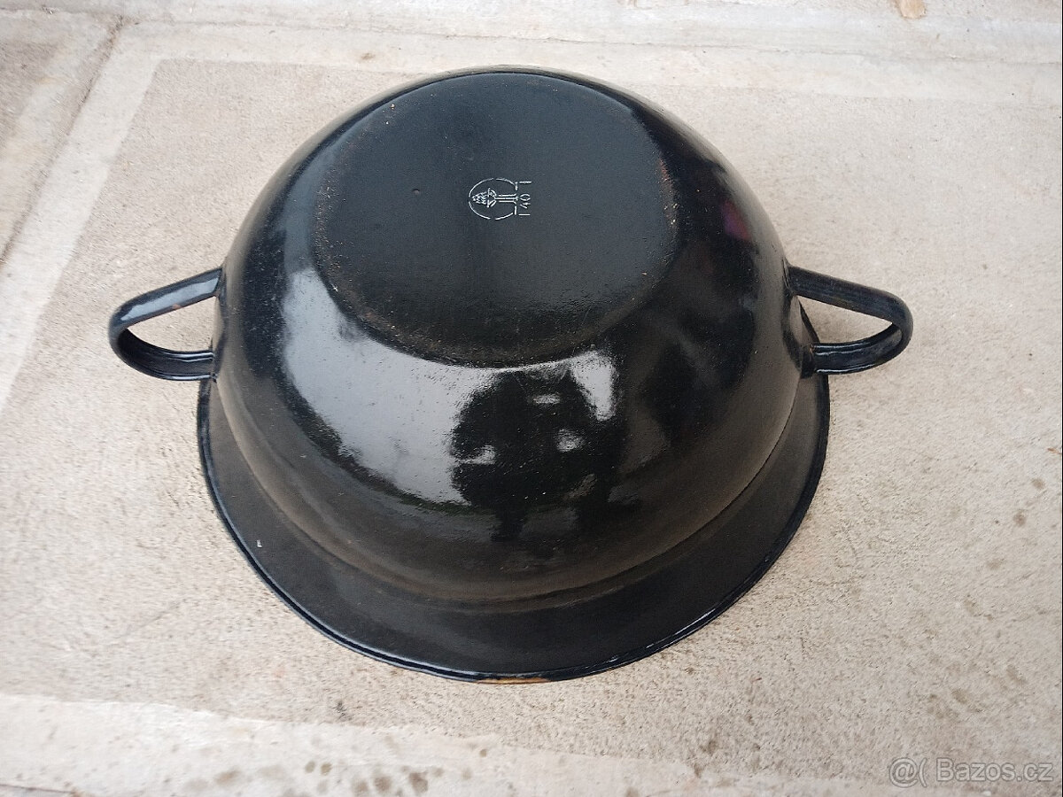 Smaltovaná mísa černá, průměr 40cm, výška cca 17cm - 2