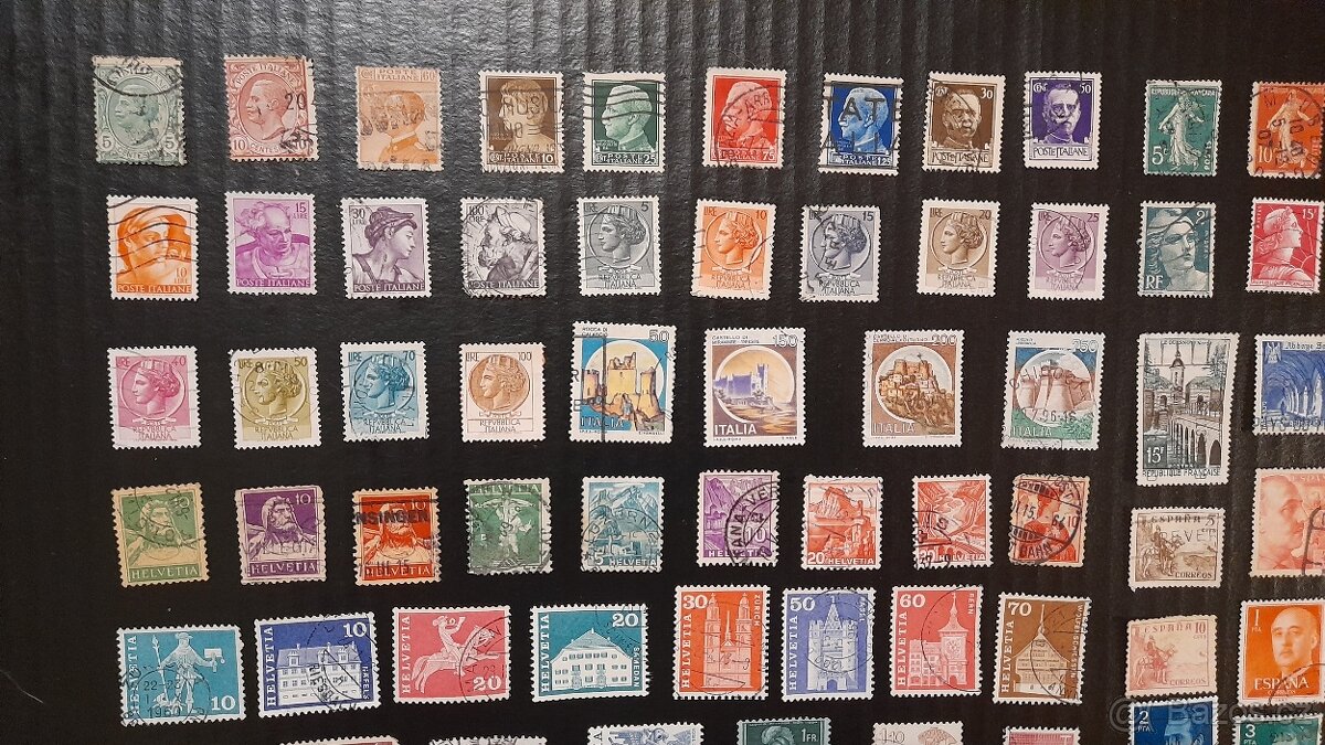 Prodám známky Itálie, Francie, Švýcarsko, Španělsko - 2