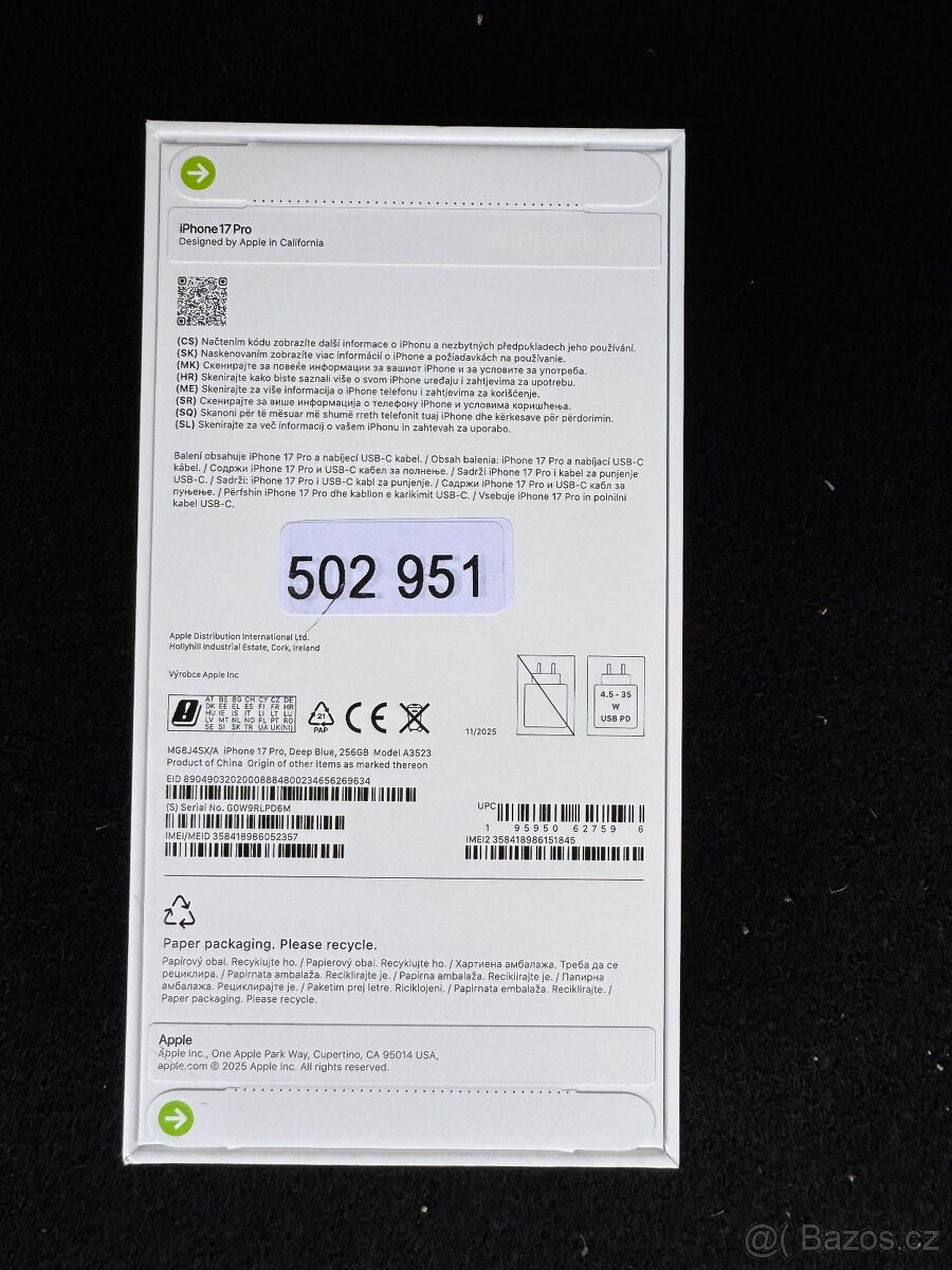 Novy Apple iPhone 17Pro 256GB Blue - 2