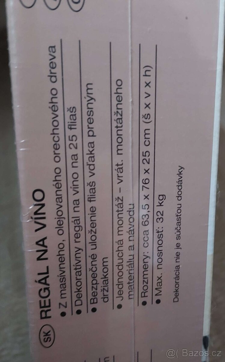 Stojan na víno z masivního dřeva (nerozbalený) - 2