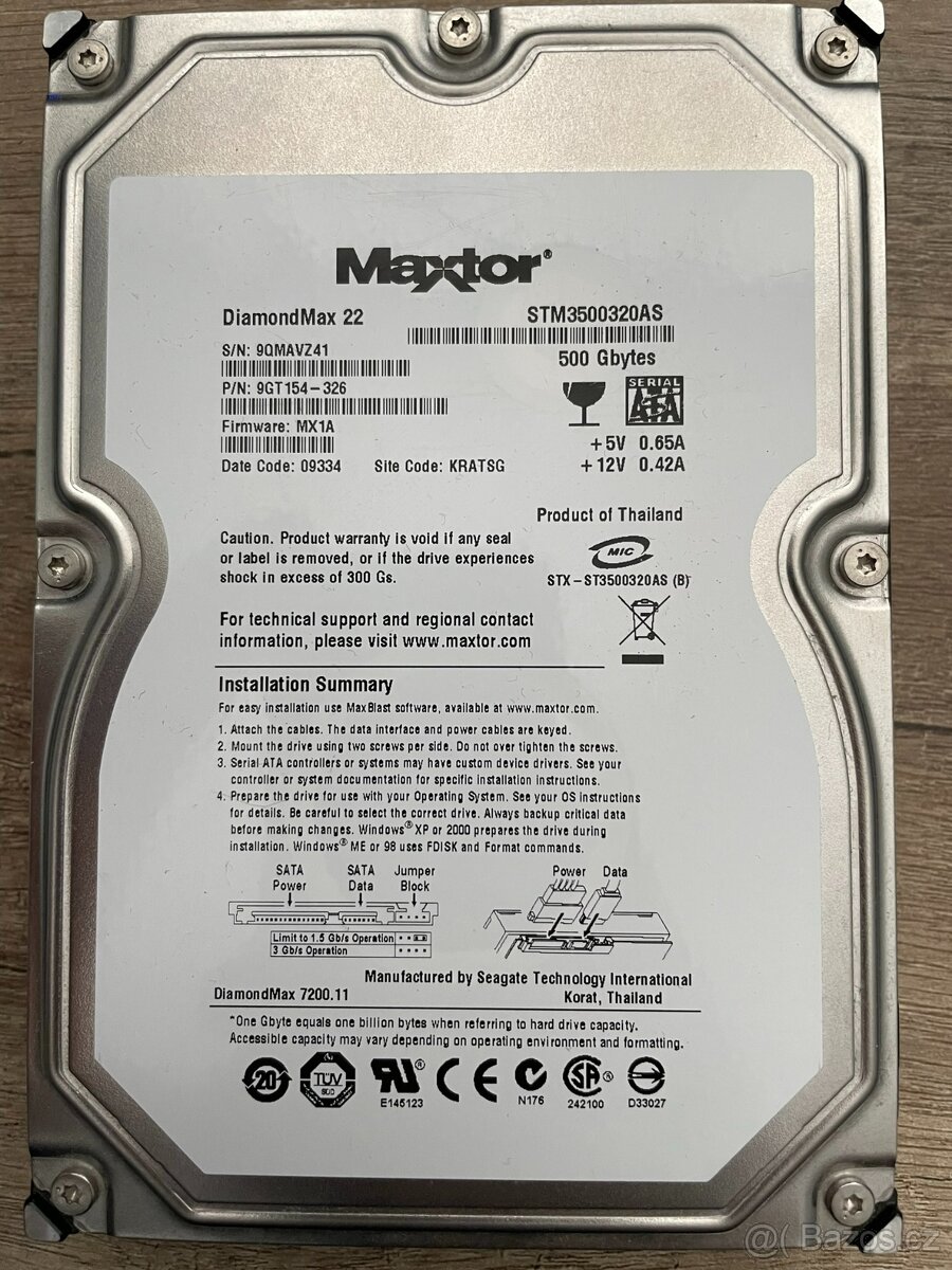 Prodám HDD disk 500GB - 2