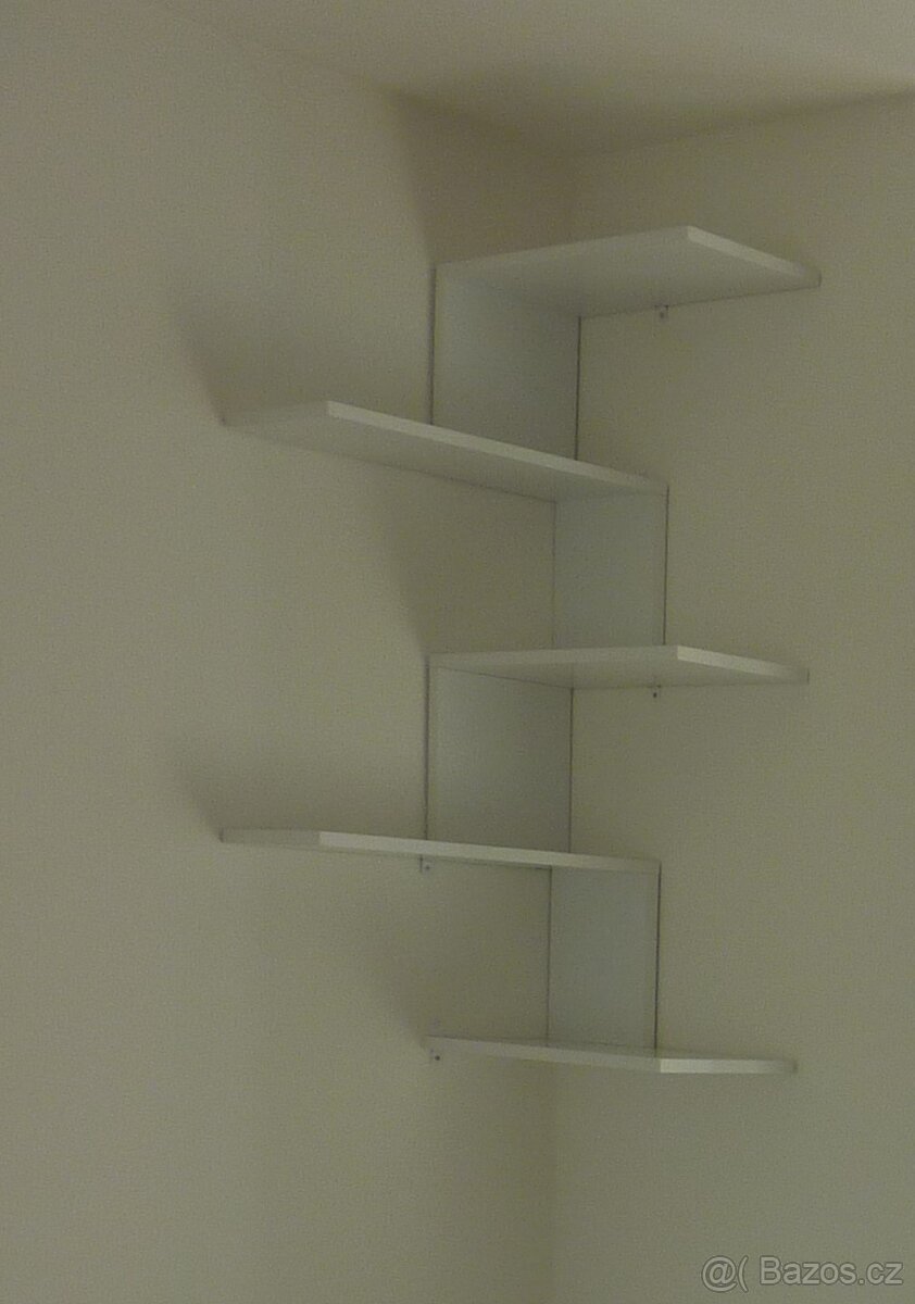 Bílá rohová police 110x52 cm - 2