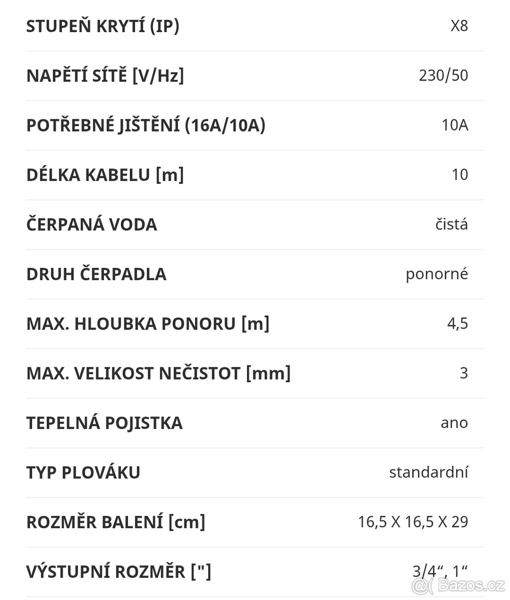Čerpadlo ponorné MTF WPE020 - 2