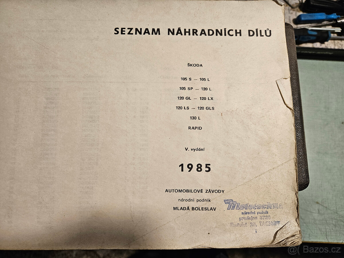 Seznam náhradních dílů Škoda 105, 120, 130, Rapid - 2