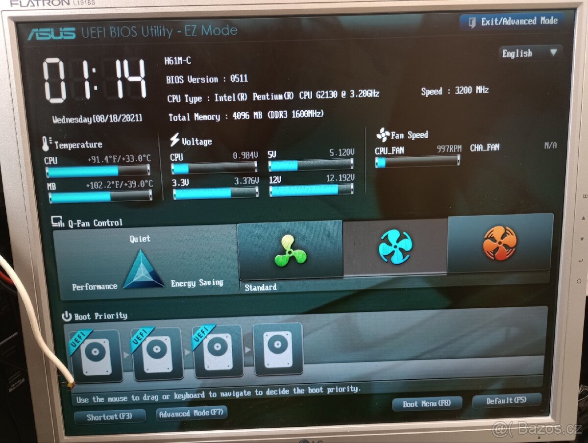 pc .intel g2130, 4GB RAM, 128 GB.SSD, 240GB.HDD - 2