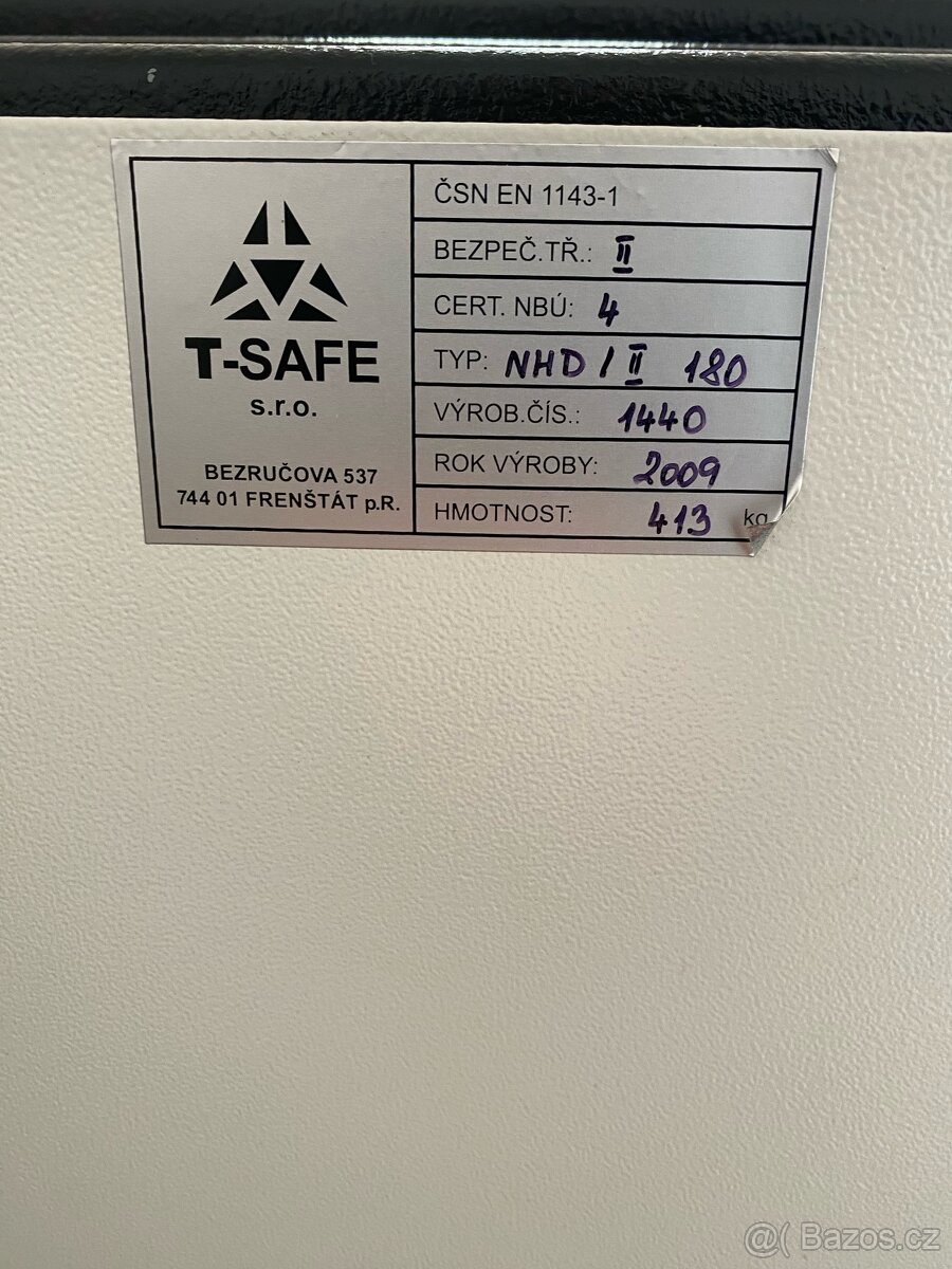Bezpečnostní trezor T-SAFE NHD 180 T, II. třída, 413 kg, Pra - 2
