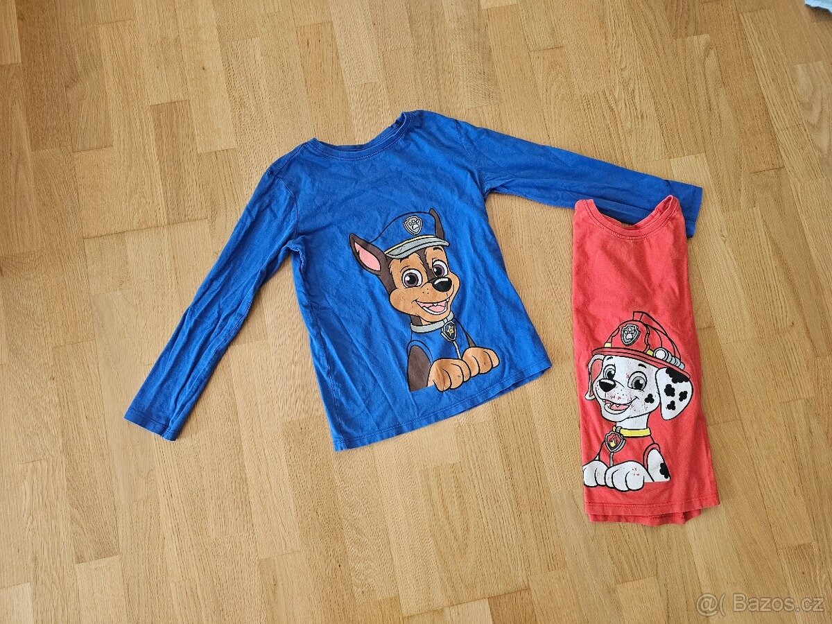 Set triček s dlouhým rukávem, 5x tričko, vel. 128 - 2