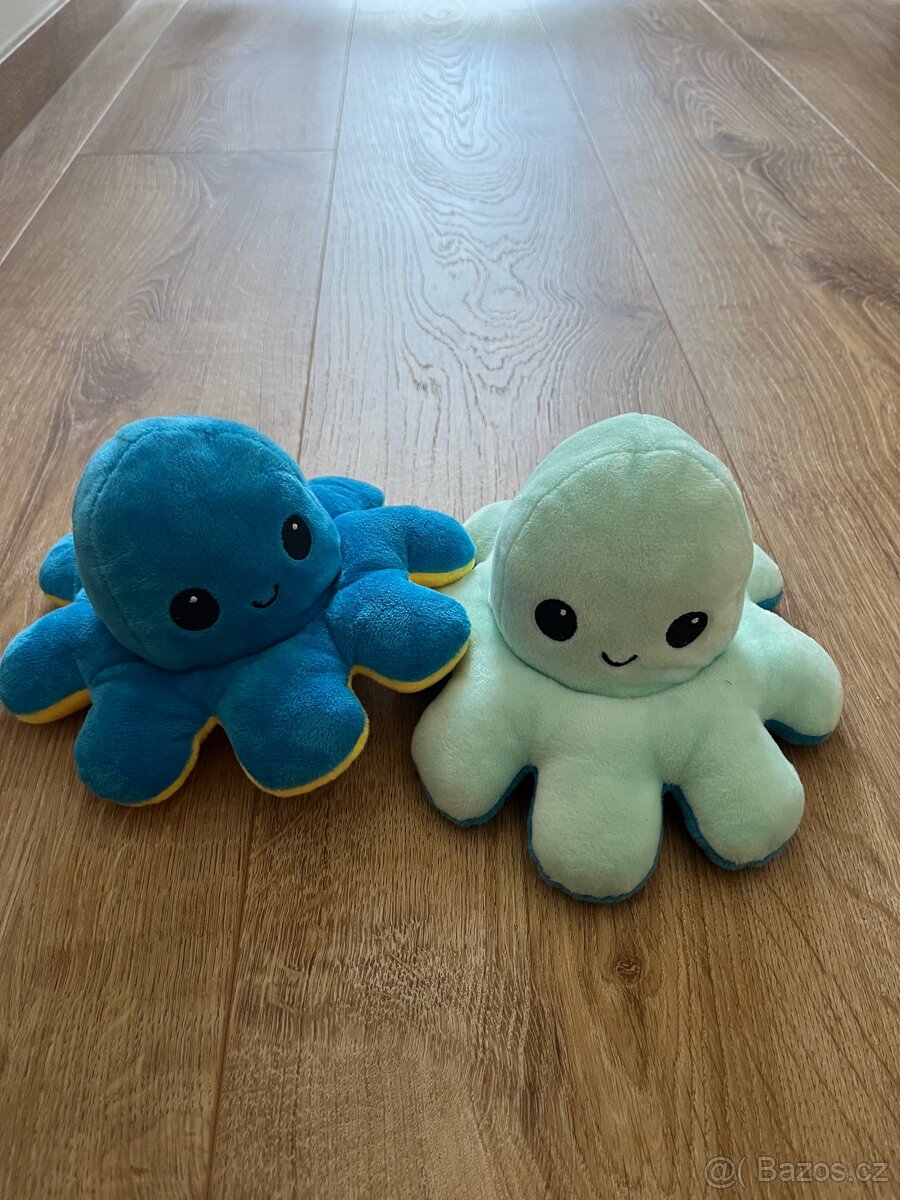 2 plyšové chobotnice měnící výraz - 2