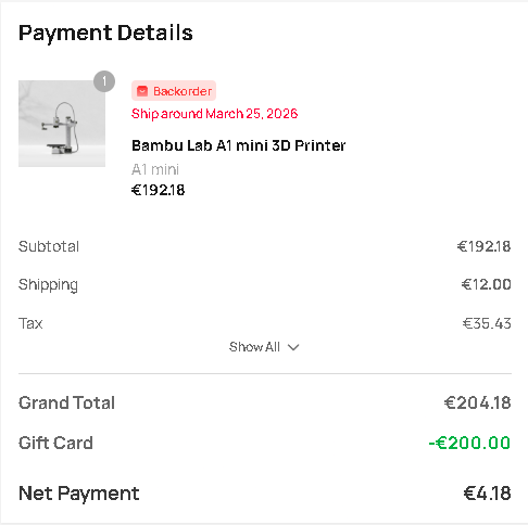 Bambu Lab A1 Mini – nová, nerozbalená - 2