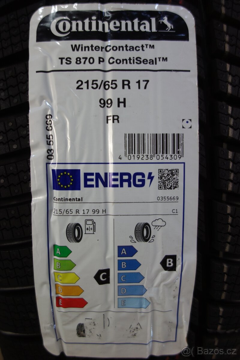 215/65R17 99H Continental Winter Contact TS 870P, nejeté 4ks - 2