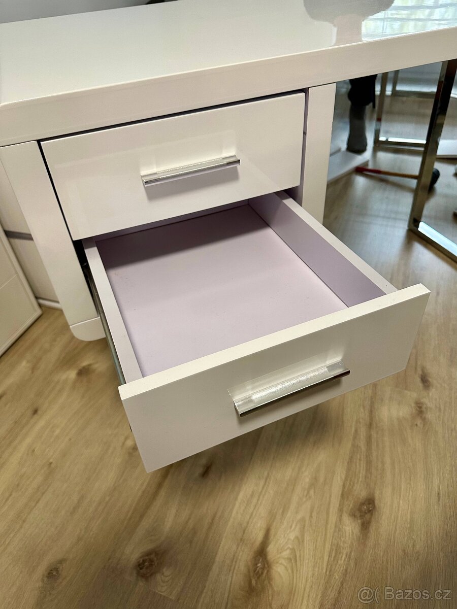 Designový pracovní stůl, bílá, 76x55x120 cm, TOP - 2