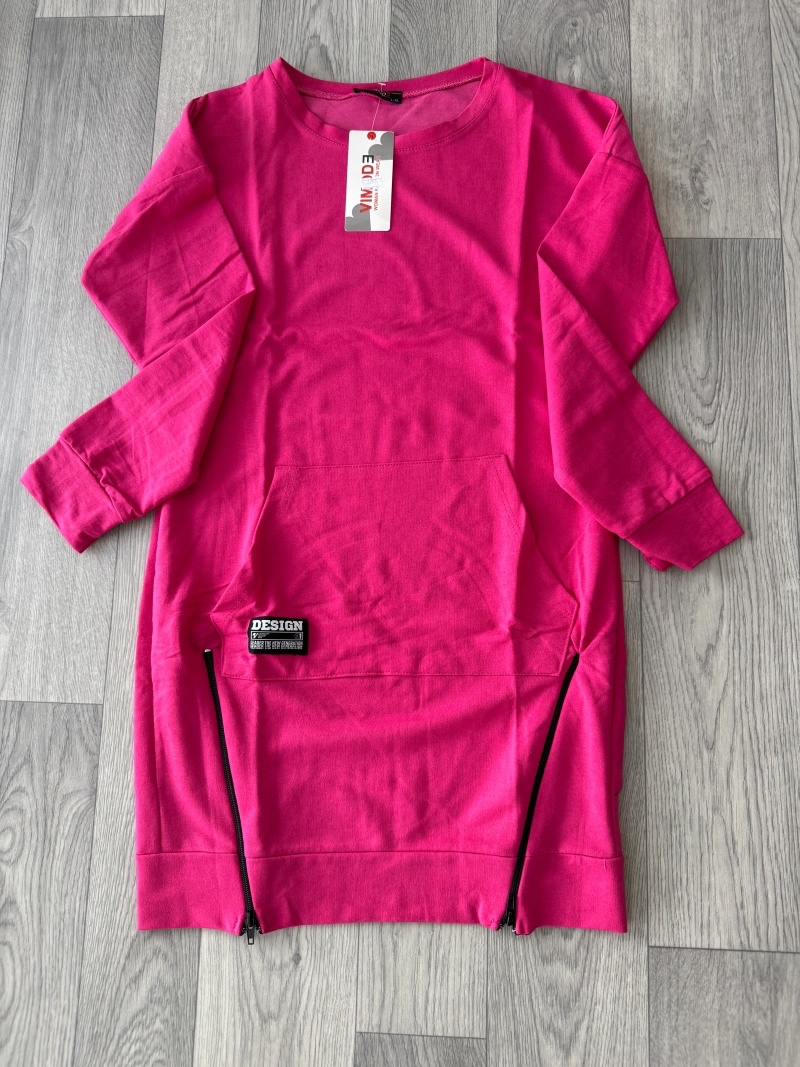 Delší růžová mikina - 2