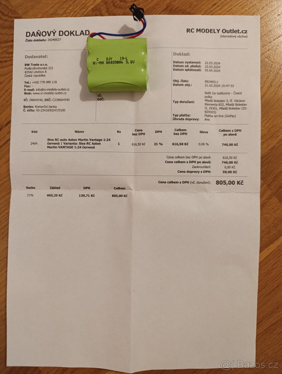 Siva RC auto Aston Martin Vantage 1:24 - 2