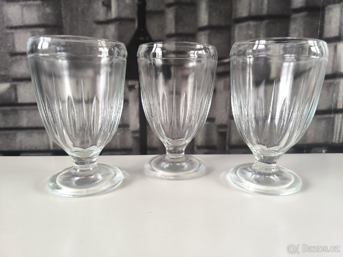 Staré skleničky - grogovky 3ks - 2