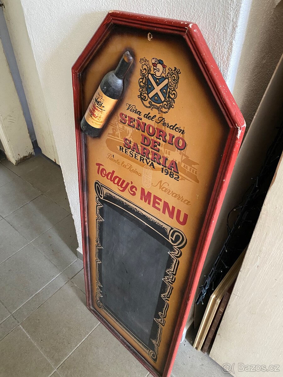 Reklamní tabule, cedule, denní menu, vintage styl - 2