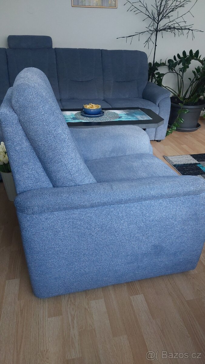 Sedaci souprava,sedomodra - 2