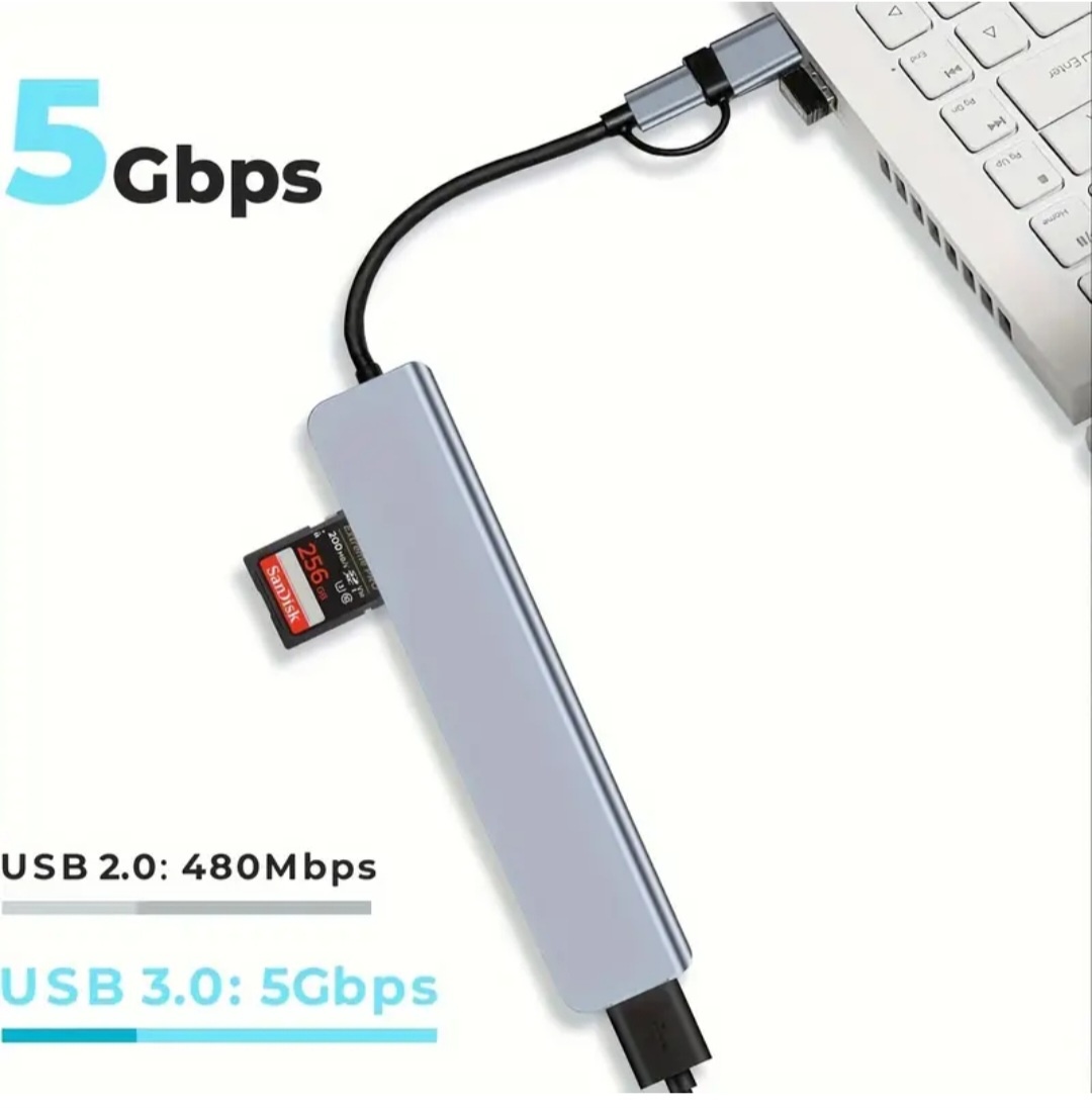 USB-C/USB hub s SD,microSD, USB 3.0&USB 2.0,Jack - 2