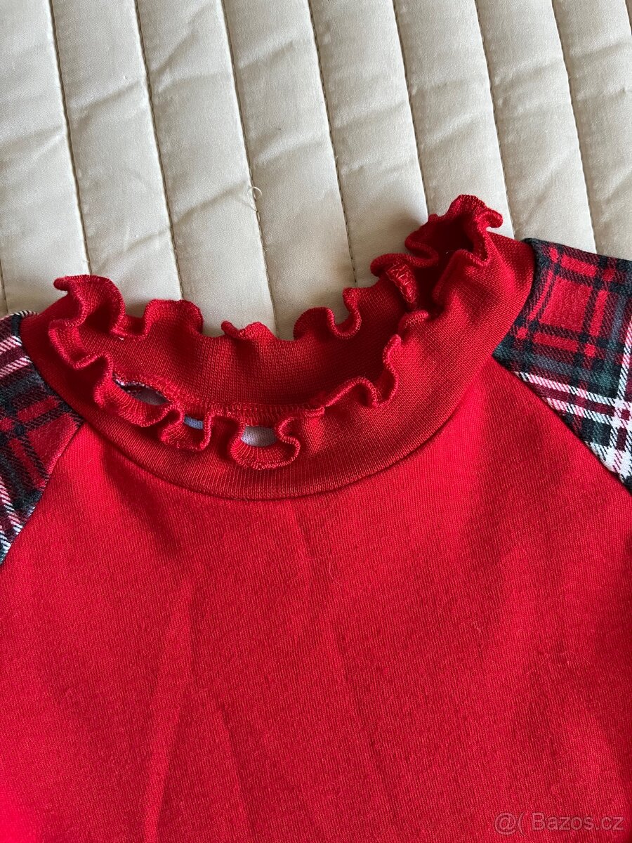 Dětské šaty - vánoční styl, 92cm - 2