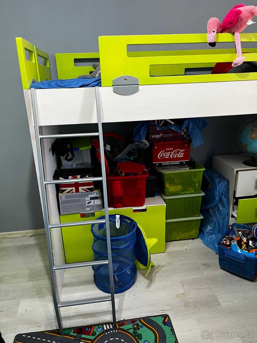 Dětská vyvýšená postel + postel + šuplík - 2