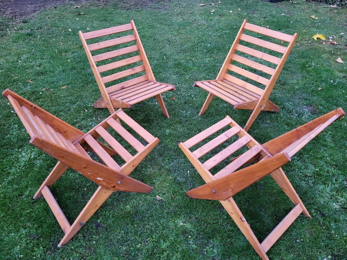 Prodám 4 skládací velmi praktické zahradní sedačky - 2