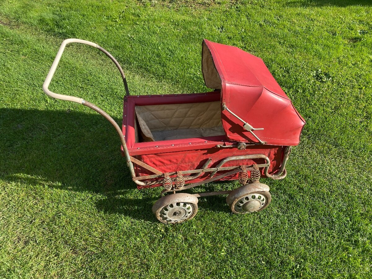 kočárek starý dětský kočárek pérák retro dětský kočárek - 2