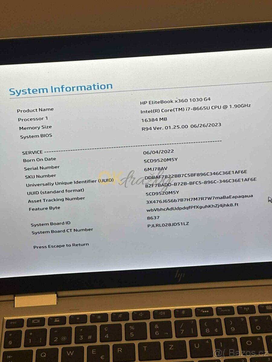 HP EliteBook x360 1030 G4, i7 8665U CPU - 2