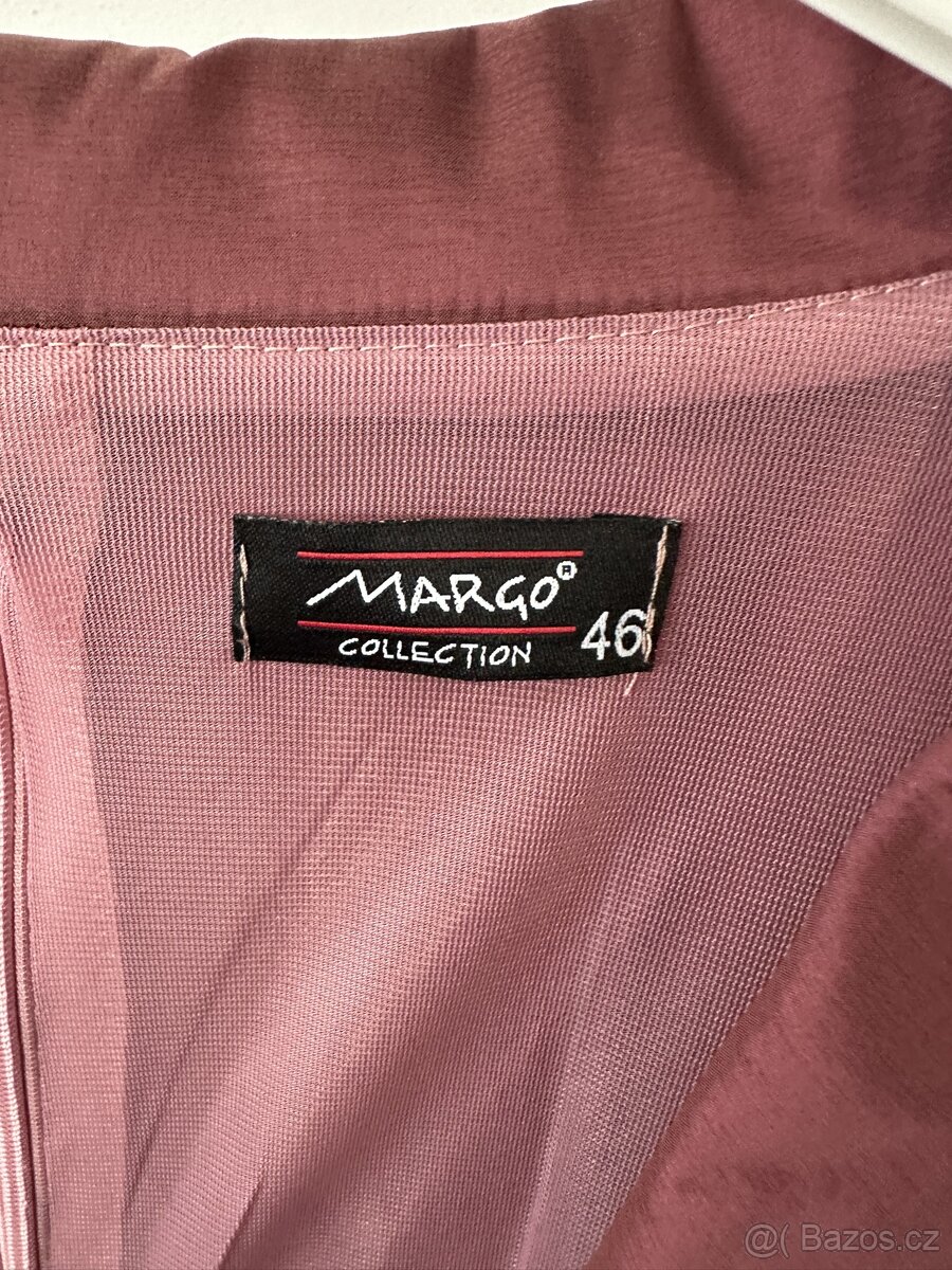 Vínové šaty áčkového střihu - 2