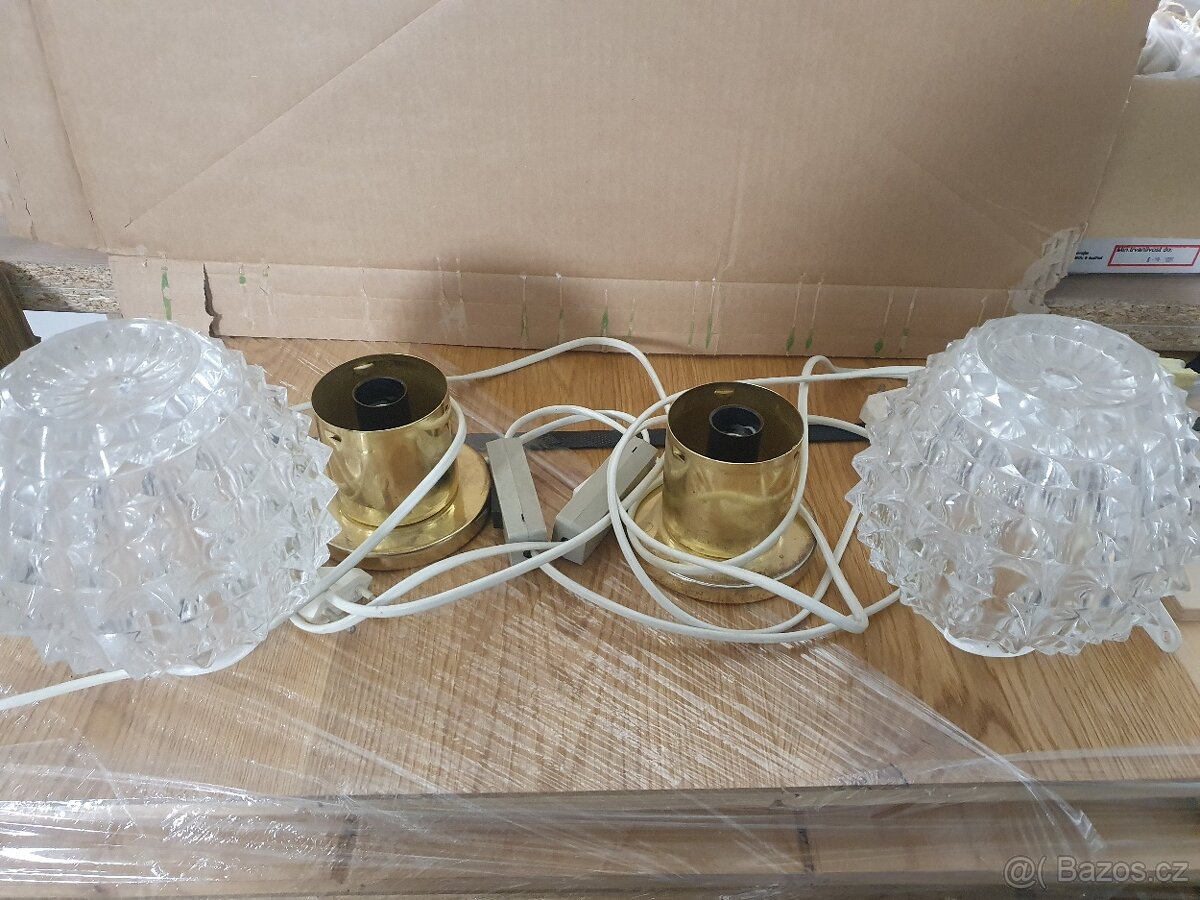 Retro lampička Kamenický Šenov 2ks - 2