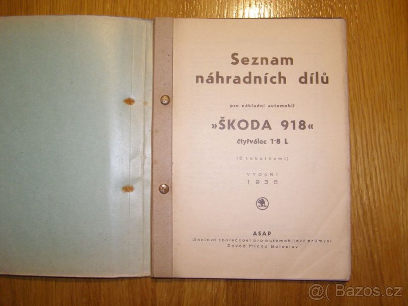 Prodám katalog dílů Škoda 104/II (typ 918) - 2