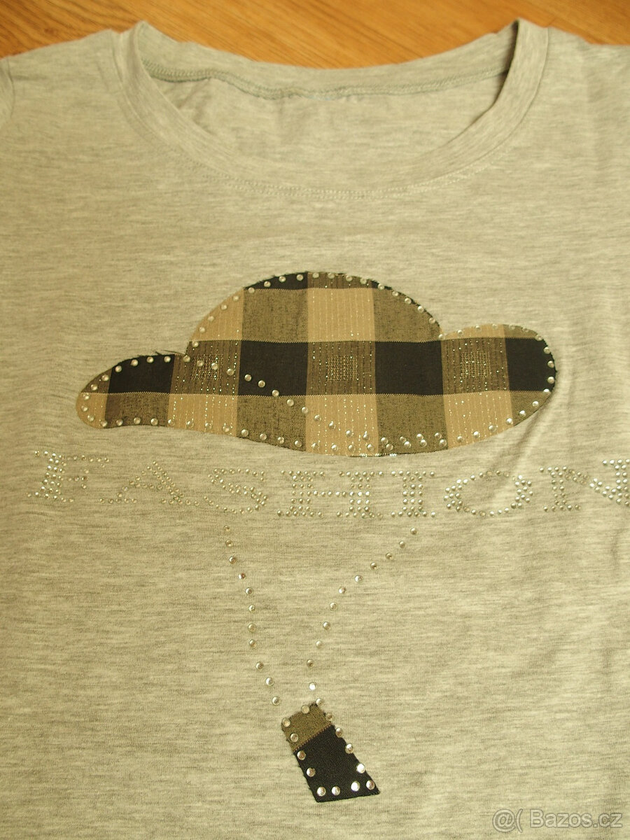 Dámské šedé triko krátký rukáv vel. S (36) - 2