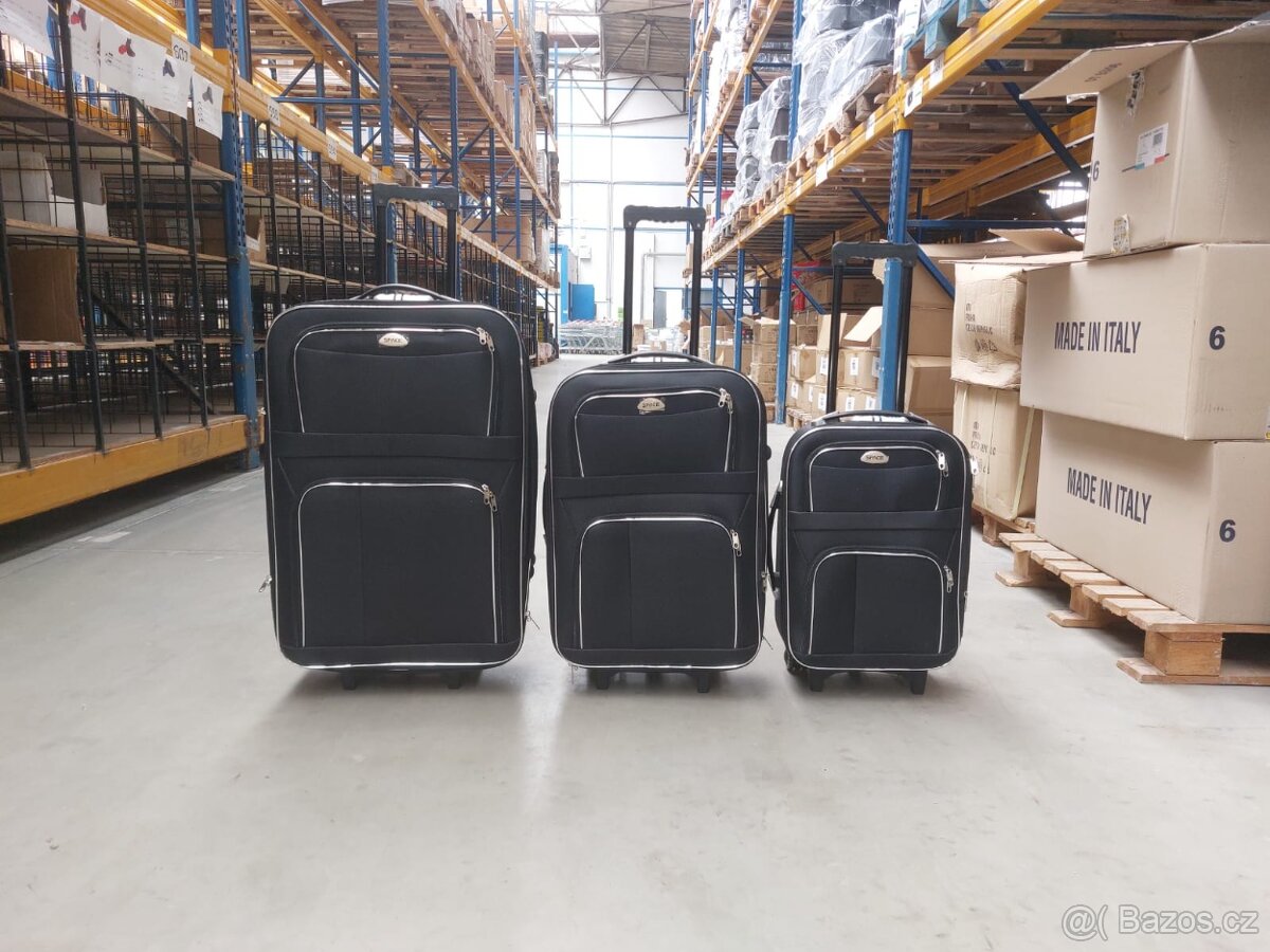 VÝPRODEJ sada 3 látkových kufrů - 2