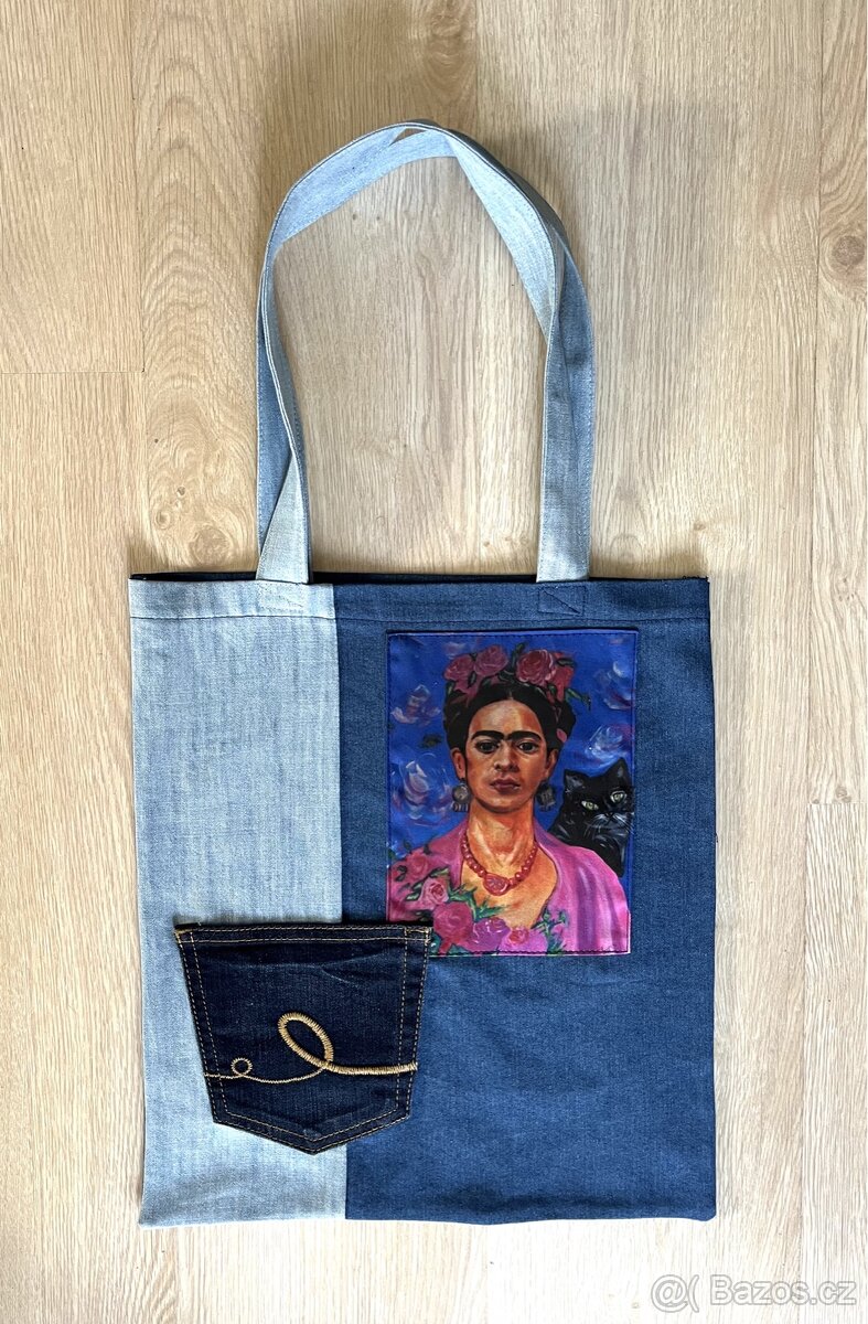 Jeansová taška Frida s kapsou - 2