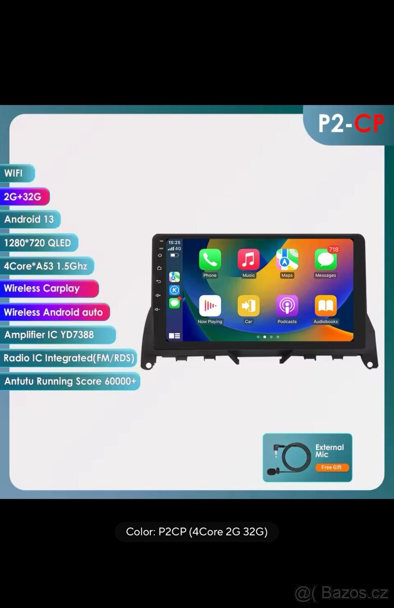 Mercedes-Benz C W204, dotykové 9" Android rádio - 2